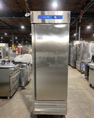 LATE MODEL! 2022 Asber Commercial Single Door Reach In Freezer! All Stainless Steel! On Casters! MODEL ARF23HFHC SN:8102673343 115V 1PH
