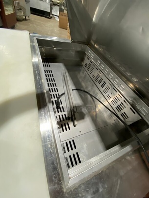 Turbo Air Commercial Refrigerated Sandwich Prep Table! With Commercial Cutting Board! With 2 Door Storage Space Underneath! All Stainless Steel! On Casters! Model: TST48SD18 SN: M418105011 115V 60HZ 1 Phase - Image 7 of 9