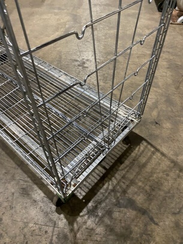 Commercial Metal 3 Tier Wire Shelf! On Casters! - Image 5 of 5