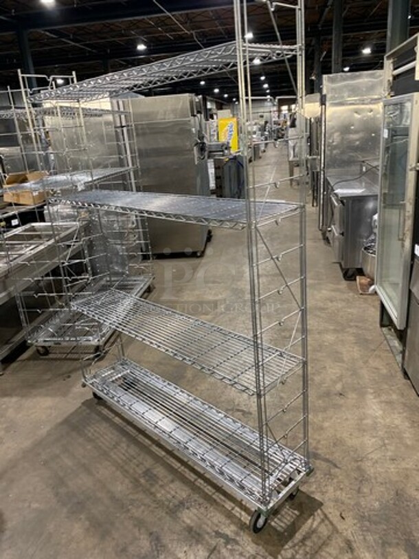 Commercial Metal 4 Tier Wire Shelf! On Casters! - Image 2 of 4