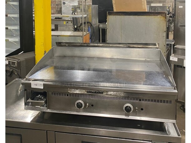 Nice! KEATING All Stainless Steel Commercial Countertop Natural Gas Powered Thermostatic Controlled Mirraclean Series Flat Top Mirror Shine Griddle! Model 4830FRTT Serial GG46475! 120,000 BTU!  - Image 1 of 9