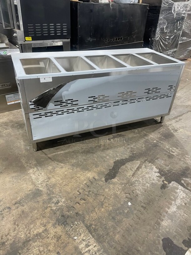 NEW! Scratch-N-Dent! Prepline Liquid Propane Powered 5 Pan Sealed Well Hot Food Steam Table! With Sliding Doors Enclosed Base! With Natural Gas Conversion Kit! All Stainless Steel! With Full Length Cutting board! On Legs! Model: GST-5OW-CBSD! - Image 11 of 11