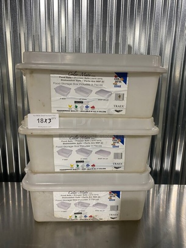 Color Mate Food Storage Boxes x3 Your Bid!