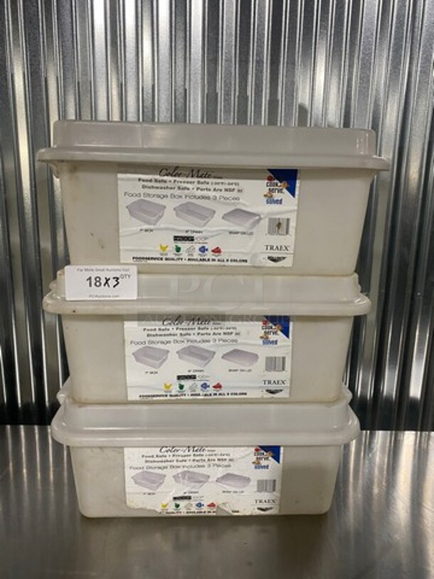 Color Mate Food Storage Boxes x3 Your Bid! - Image 1 of 5