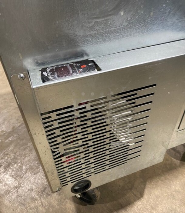 Silver King Stainless Steel Refrigerated Ice Cream Prep Rail/ Prep Table! On Casters! MODEL SKRN27-RSUS1 SN: FSDP380696A 115V  - Image 8 of 8