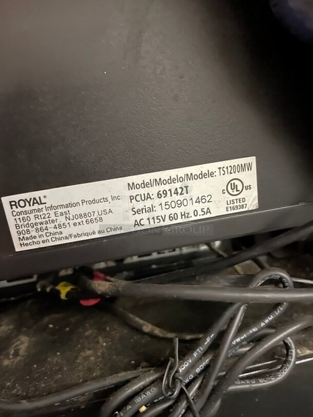Royal Touchscreen Cash Register! MODEL TS1200MW SN:150901462 115V/60Hz - Image 6 of 7