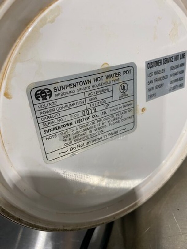 Sunpentown Electric Water Boiler! Electric Hot Pot! 3.5 L Capacity! 120V - Image 6 of 7