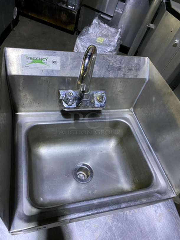 Regency Commercial Stainless Steel Hand Sink! With Back And Side Splashes! With Faucet! - Image 4 of 8