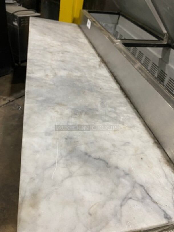 Leader Commercial Refrigerated Pizza Prep Table! With Marble Commercial Cutting Board! With 3 Door Storage Space Underneath! All Stainless Steel! Model: ESPT72SC SN: NP08M2905 115V 60HZ 1 Phase - Image 9 of 10