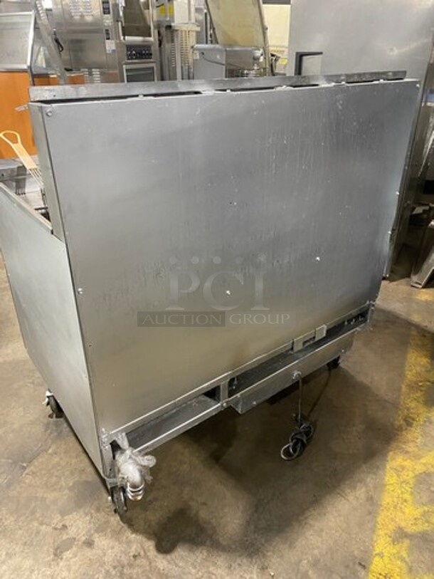 Frymaster Commercial LP Powered 3 Bay Deep Fat Fryer! With Metal Frying Baskets! All Stainless Steel! On Casters! Model: FPPH355CSD SN: 1202IE0089 - Image 3 of 12
