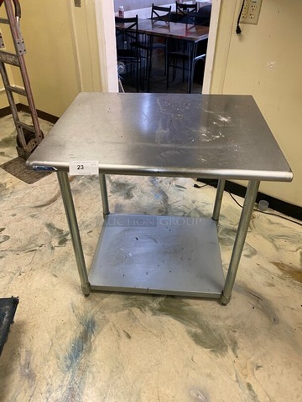 Solid Stainless Steel Work Top/ Prep Table! With Storage Space Underneath! On Legs! - Image 1 of 7