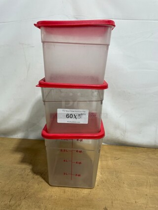 Cambro Commercial Polycarbonate Food Measuring/Storage Bins! With Lids! 3X Your Bid! 