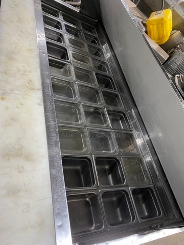 Avantco Commercial Refrigerated Sandwich Prep Table! With 3 Door Underneath Storage Space! Poly Coated Racks! All Stainless Steel! On Casters! Model: 178SSPT71MHC 115V - Image 6 of 9