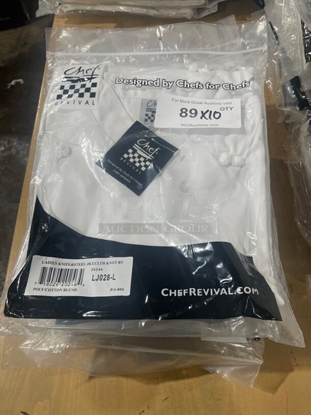 Chef Revival Ladies Knife & Steel Jacket! Size Large MODEL LJ028 10X Your Bid! - Image 1 of 5