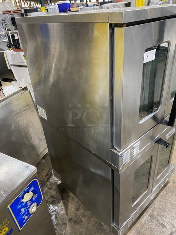 Nice! Garland Double Stacked Natural Gas Powered Convection Oven! MASTER 200 Series! With Metal Racks!  Model: MCO-GS-10S Serial 1408230000097! On Commercial Casters! 2 X Your Bid! Makes One Unit!  - Image 2 of 10