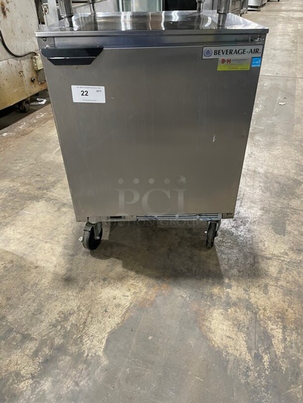 Beverage-Air Commercial Single Door Refrigerated Lowboy/Worktop Cooler! All Stainless Steel! With Poly Coated Rack! On Casters! 115V 1PH! Model: UCR27AHC! - Image 1 of 7
