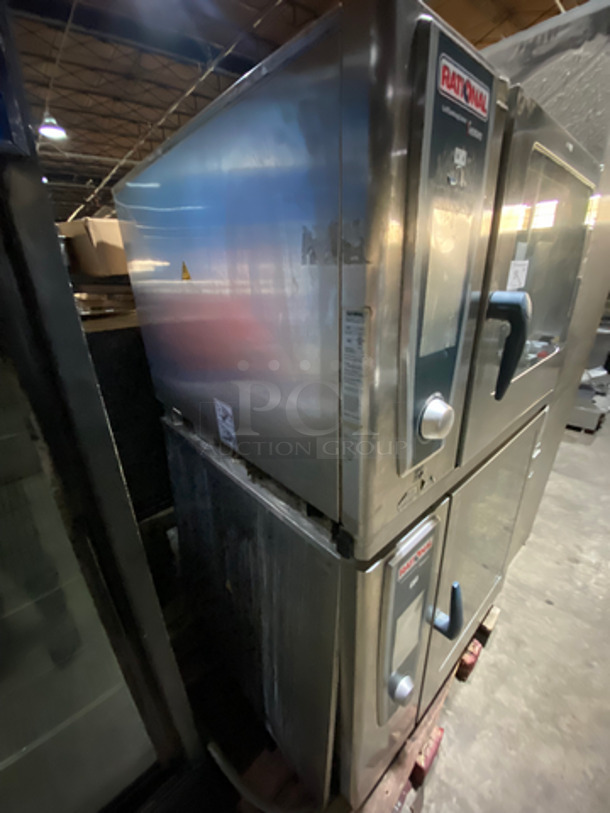SWEET! Rational Electric Powered White Efficiency Self Cooking Center Double Deck Combi Convection Oven! With View Through Doors! All Stainless Steel! 2x Your Bid Makes One Unit! Model: SCCWE62 SN: E62SH15052460034 - Image 2 of 11