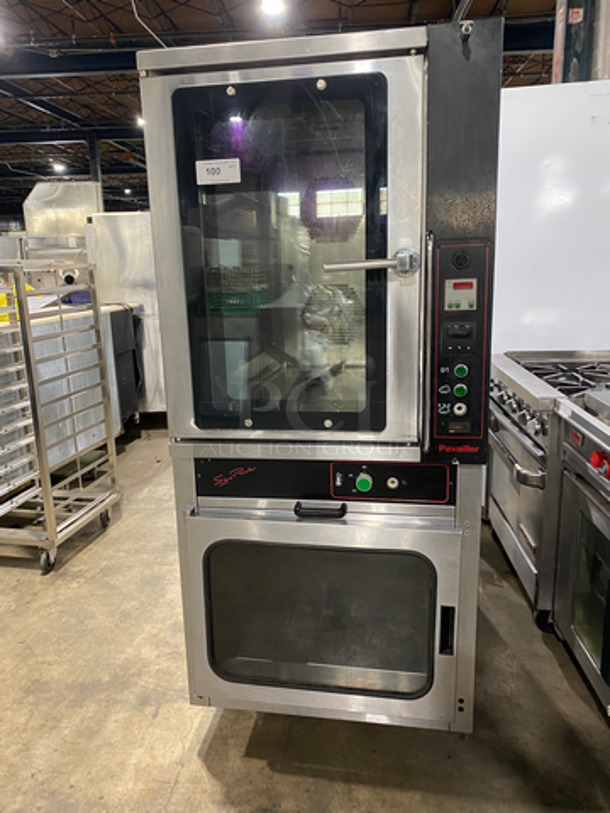 Sweet! Pavailler Commercial Full Size Baking Oven With Proofer!  With Steam Line! Top For Baking & Bottom For Proofing! All Stainless Steel! On Legs! Model: T8LG SN: 2647 208/240V 60HZ 3 Phase