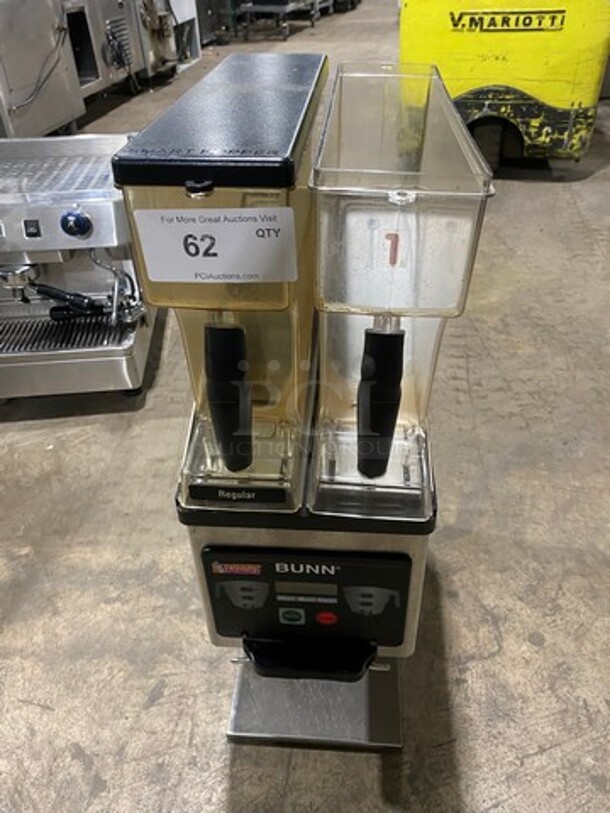 Bunn Commercial Countertop Dual Coffee Bean Grinder Machine! Stainless Steel Body! Model: MHG SN: MHG0023320 120V 60HZ 1 Phase