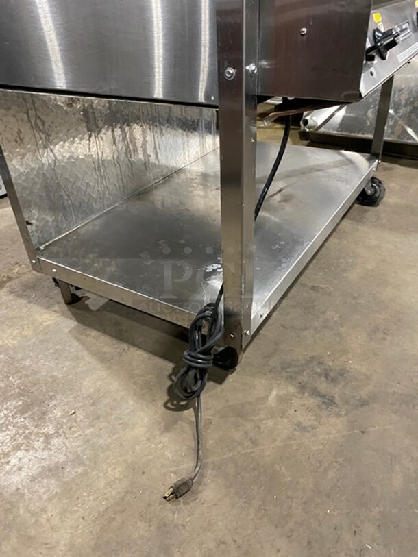 Vollrath Commercial Hot Food Table w/ (3) Wells! Natural Gas Powered! On Commercial Casters!  Working When Removed! MODEL 38003 120V  - Image 8 of 11