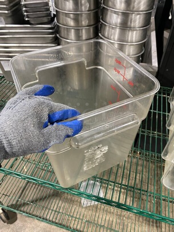 Cambro 18Qt And 12Qt Clear Poly Food Containers! 4x Your Bid! - Image 6 of 8