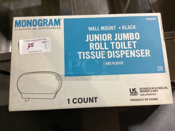 Monogram Wall Mount Black Junior Jumbo Toliet Paper Roll
 - Image 1 of 1