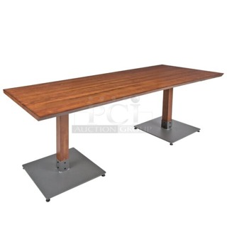 BRAND NEW SCRATCH & DENT! Lancaster Table & Seating Industrial 30" x 72" Solid Wood Live Edge Table Top with Antique Walnut Finish