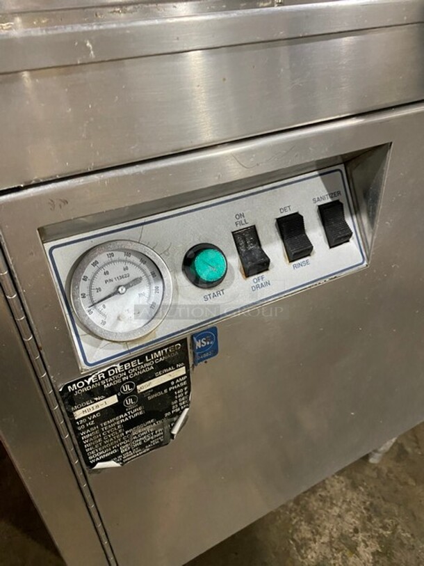 NICE! Moyer Diebel Stainless Steel Commercial Dishwasher! MODEL MD18-1 120V  - Image 6 of 9
