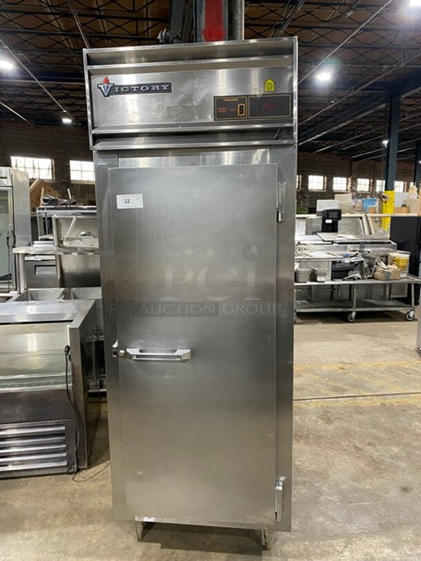 Victory Commercial Single Door Reach In Freezer! All Stainless Steel! On Legs!