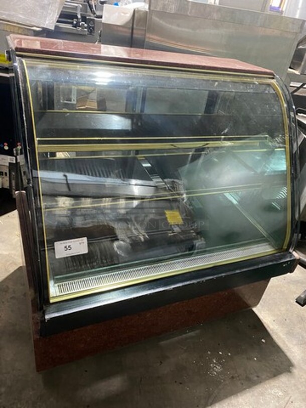 FAB! Kinco Refrigerated Bakery Display Show Case Merchandiser! With Front Curved Glass! With Marble Top & Bottom! With 2 Sliding Rear Access Doors! Model: 3 110V 60HZ 1 Phase - Image 1 of 9