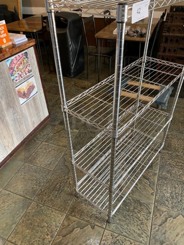 Commercial Metal 4 Tier Shelf! On Legs! BUYER MUST DISMANTLE! PCI CANNOT DISMANTLE FOR SHIPPING! PLEASE CONSIDER FREIGHT CHARGES! - Image 2 of 5