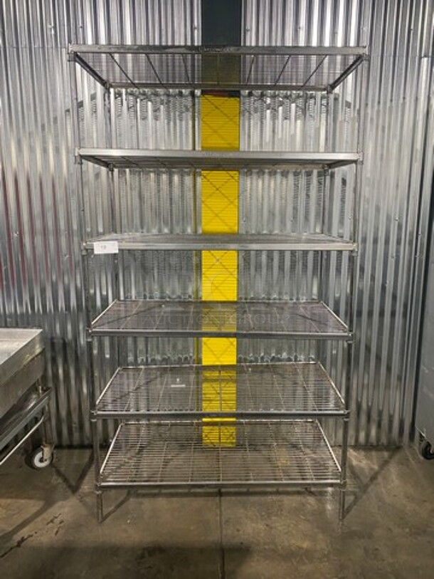 BEAUTIFUL! Postmaster Commercial 6 Tier Metal Shelf! On Legs! - Image 1 of 7