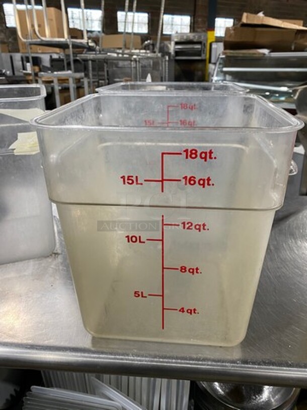 Cambro 18Qt Clear Poly Food Containers! 3x Your Bid! - Image 4 of 5