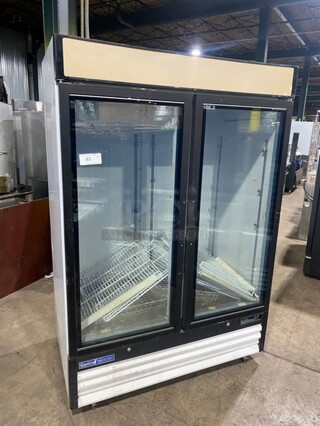 Central Commercial 2 Door Reach In Freezer Merchandiser! With Poly Coated Racks! Model 69K118 Serial 8078613! 115/230V 1Phase!