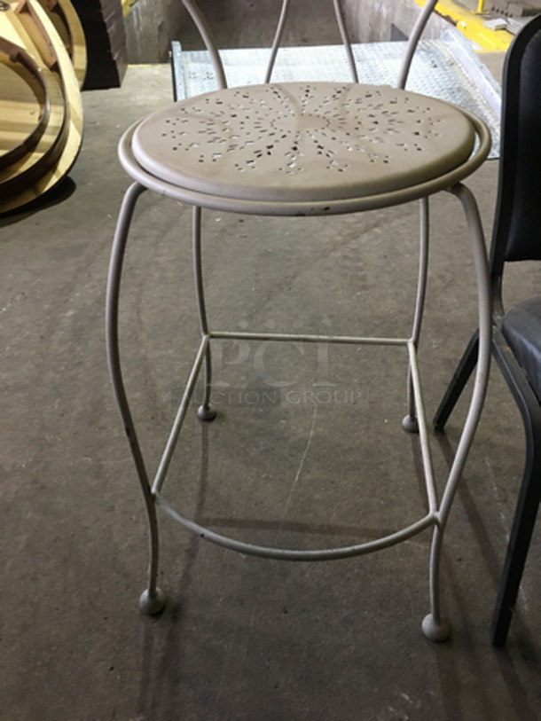 1 All Black Chair! 1 White Metal Decorative Chair! 2x Your Bid! - Image 4 of 5