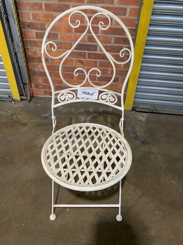 White Metal Foldable Patio Chairs! 10x Your Bid!