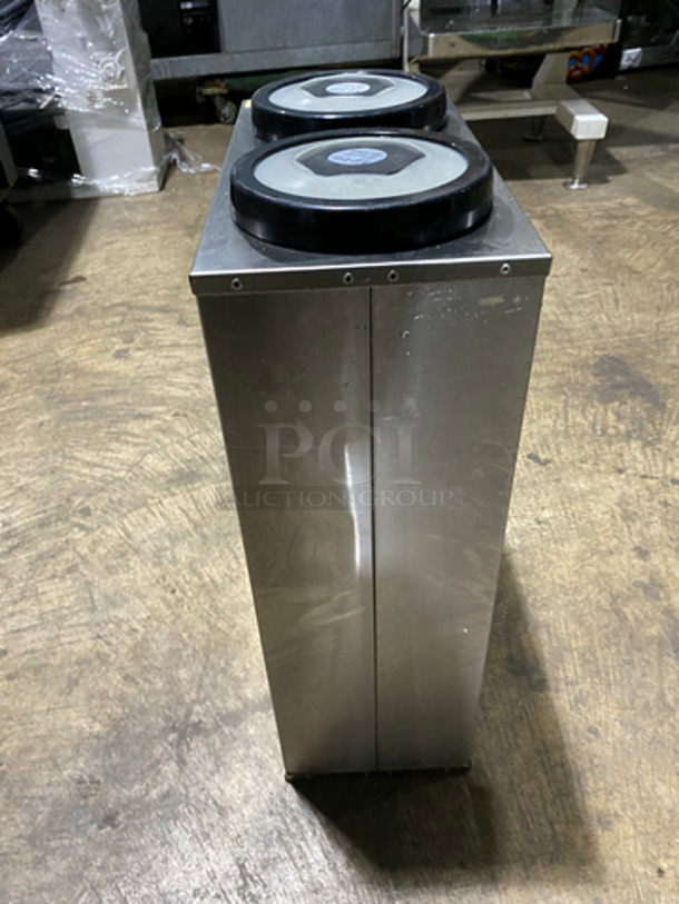 San Jamar Gourmet Commercial 2 Well Plate Dispenser! All Stainless Steel! - Image 2 of 4