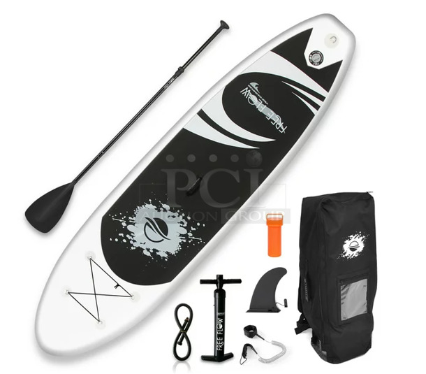 BRAND NEW SCRATCH AND DENT! SereneLife SLSUPB08 Free-Flow SUP Inflatable Paddle Board. Stock Picture Used As Gallery Picture - Image 1 of 5