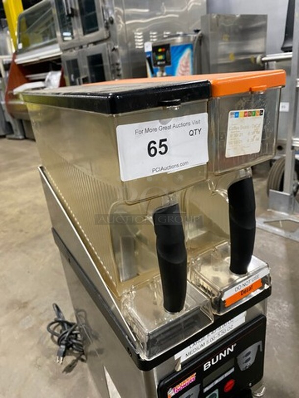 Bunn Commercial Countertop Dual Coffee Bean Grinder Machine! Stainless Steel Body! Model: MHG SN: MHG0012265 120V 60HZ 1 Phase - Image 5 of 9