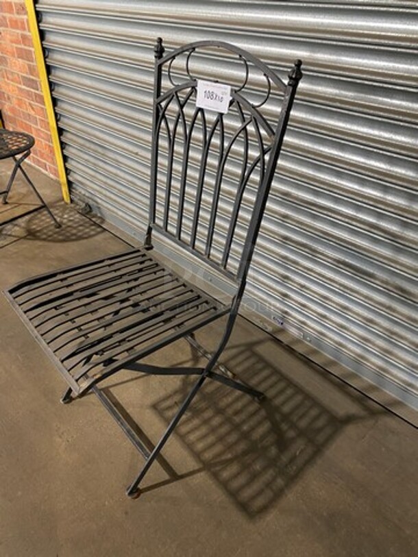 Black Metal Foldable Patio Chairs! 10x Your Bid! - Image 2 of 6