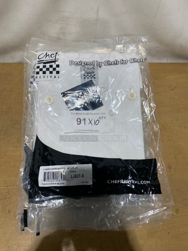 NEW! Chef Revival White S Chef Coats! 10X Your Bid!  - Image 1 of 5