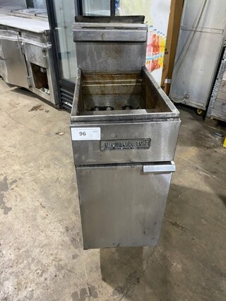 American Range Commercial Natural Gas Powered Deep Fat Fryer! With Backsplash! All Stainless Steel! On Legs!