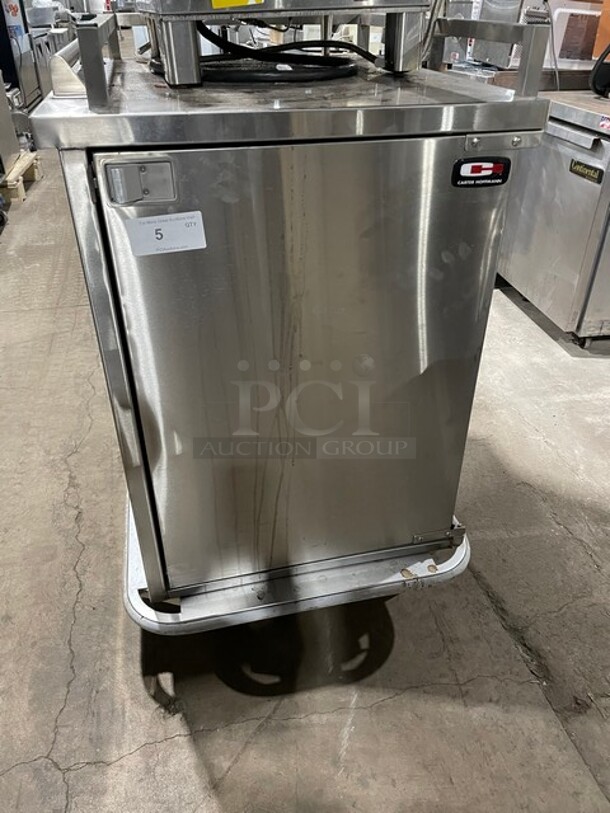 Carter-Hoffmann Commercial Single Door Meal/Tray Transport Cart! With Built In Pan Racks! All Stainless Steel! On Casters! Model: TE1S12 SN: 462731-052012! - Image 1 of 6