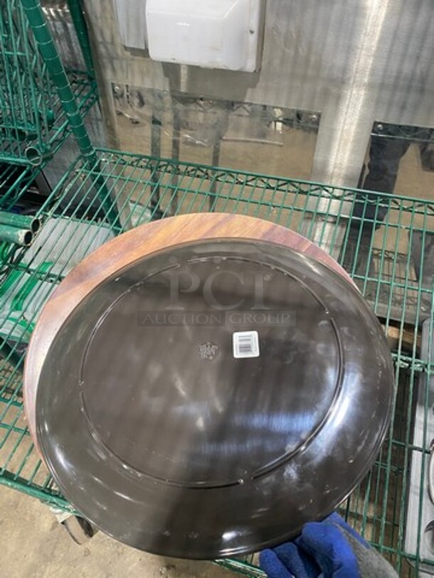 Carlisle Wooden Pattern Top Poly Food Display Platter! 2x Your Bid! - Image 5 of 6