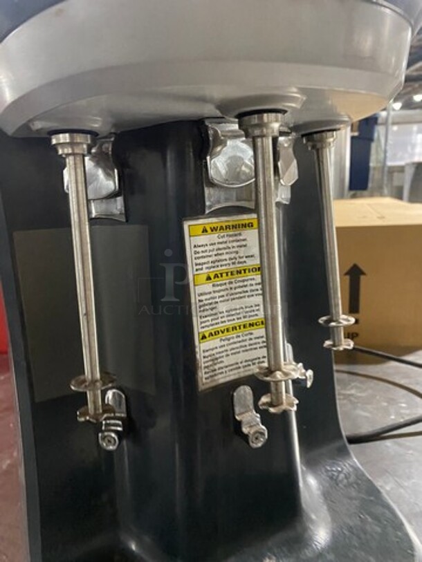 Hamilton Beach Commercial Countertop Professional 3 Spout Beverage/ Milkshake Mixer! Model: HMD400 SN: E0221L00274 120V - Image 6 of 8