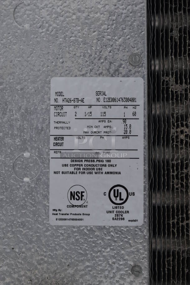 Norlake 8'x26' Walk In Box w/ 2 Doors, HTA26-87B-AE 115 Volt Condenser, Two HTA28-76B-AE 115 Volt Condenser. Does Not Have Floor. Information Provided By The Consignor But Not Verified By PCI Auctions. - Image 9 of 12