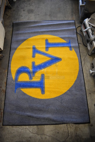 Gray Floor Rug w/ PVI Logo. 67x43