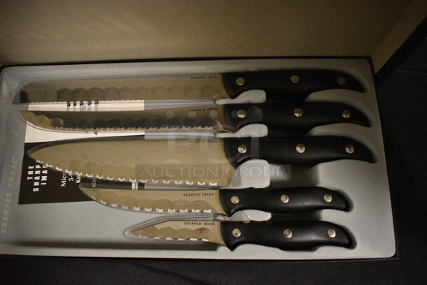 BRAND NEW IN BOX! Sharper Image Knife Set of 5 Microedge Knives; Paring, Utility, Chef, Carving and Bread