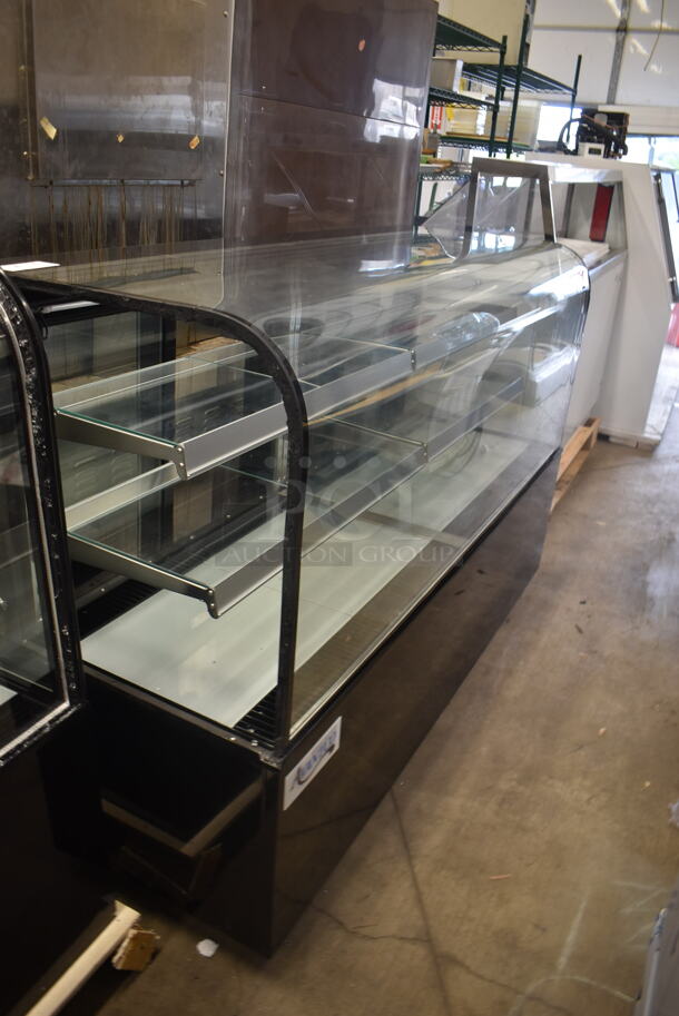 BRAND NEW SCRATCH AND DENT! Avantco BC-72-HC 72" Curved Glass Black Refrigerated Bakery Display Case on Commercial Casters. Missing Side Glass. 115 Volt 1 Phase. Tested and Working! - Image 2 of 12