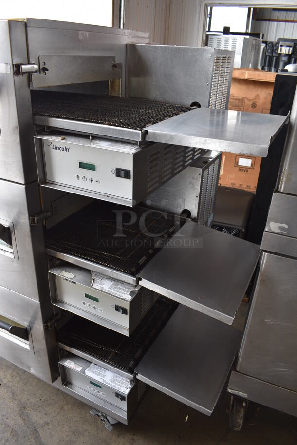 3 Lincoln Impinger Stainless Steel Commercial Electric Powered Conveyor Pizza Oven on Commercial Casters. 120/208 Volts, 3 Phase. 69x39x62. 3 Times Your Bid! - Image 3 of 12